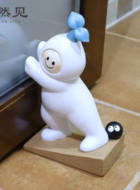 创意家居装饰树脂门档卡通门推新奇特书房桌面书档书挡实用品摆件