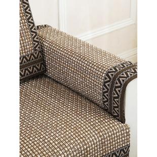 xyt棉麻全包盖巾四季粗布沙发垫新中式实木坐垫子布艺沙发巾罩套