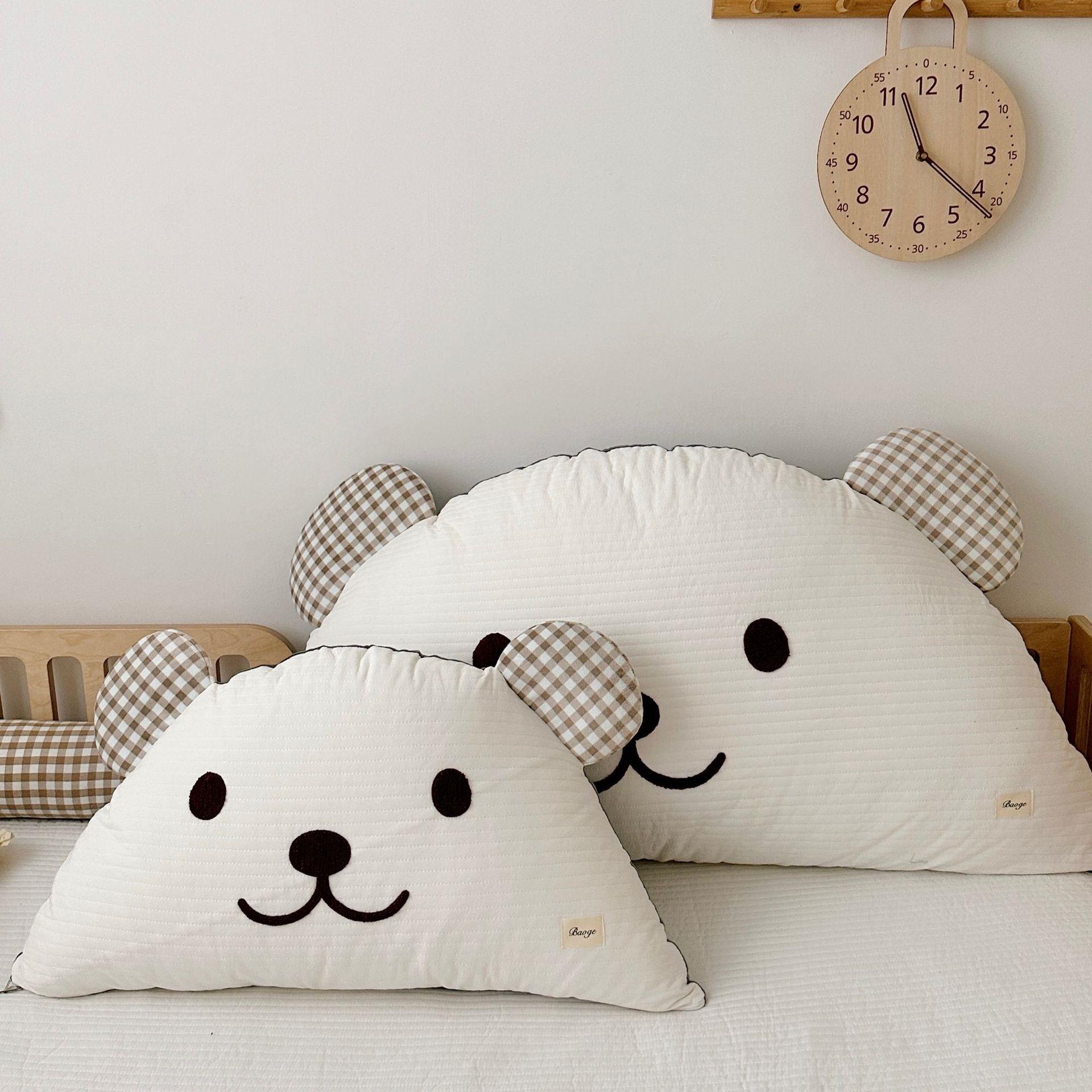 韩国ins绗缝大靠背全棉水洗床头软包靠背 饺子靠枕护腰垫可拆抱枕