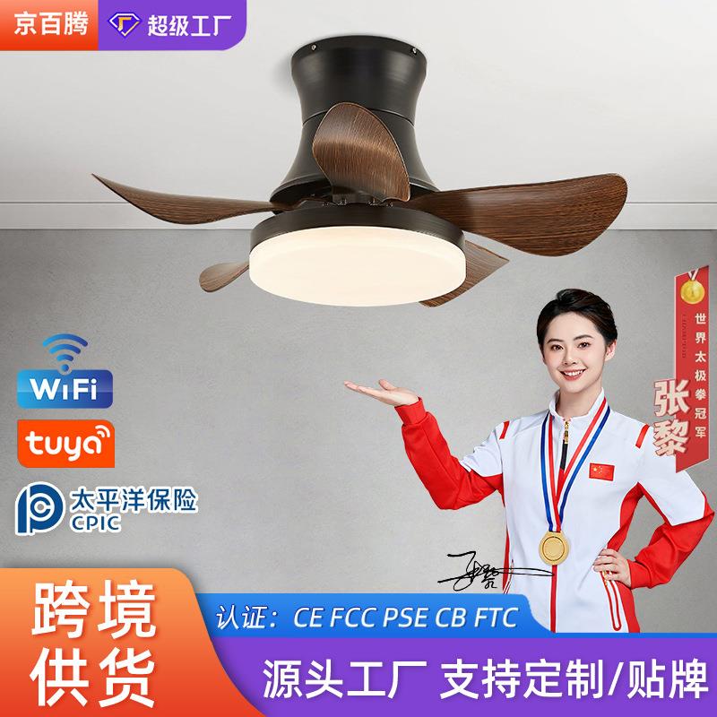 全光谱卧室风扇灯家用智能变频一体吸顶电扇灯餐厅吊扇灯无极调光