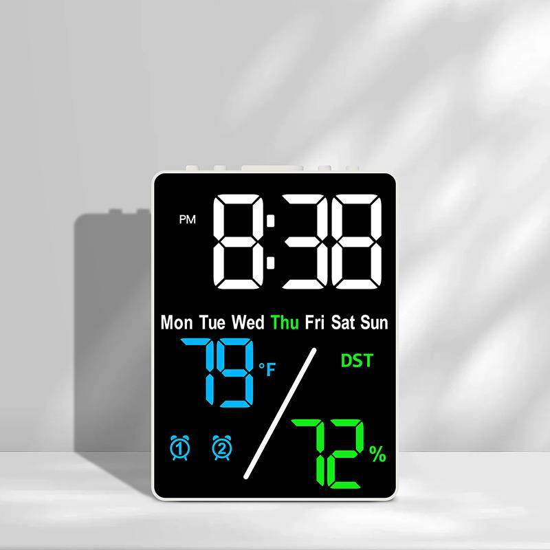 新款闹钟礼品多功能电子时钟简约设置温湿度钟表5508