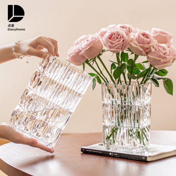 花瓶摆件客厅插花玻璃网红轻奢高级感餐桌鲜花水养玫瑰百合水晶小,家居饰品,花瓶,淘宝优惠券,粉丝福利购,淘宝优惠卷