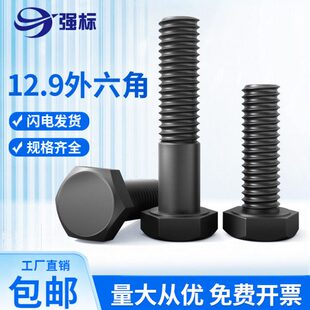 12.9级外六角螺丝高强度外六角螺栓M18M20-M36六角头加长加长螺丝