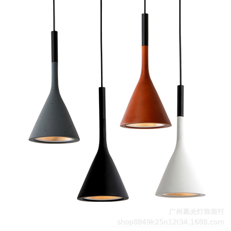 北欧餐厅吊灯三头现代简约t卧室床头灯个性创意餐桌吧台喇叭小吊