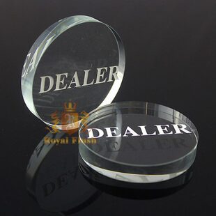透明 仿水晶DEALER牌 庄片庄码 雕刻字体 57mmX10mm