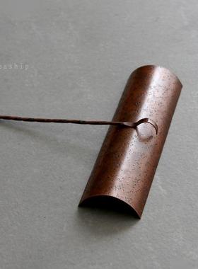 老紫打铜茶则二件套手gfcj工捶茶则茶针茶匙茶零配道功夫茶具