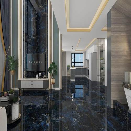 深色奢石大板岩板砖7500x150客瓷厅地砖蓝绿色卫间地生944砖卫生