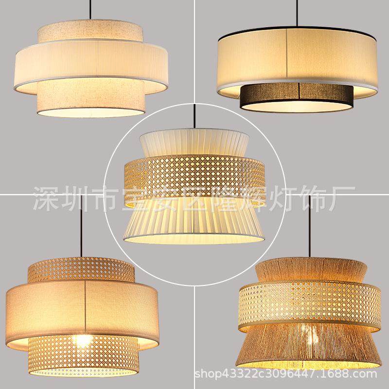 代室吊灯客厅厅灯简现约乡村856圆形创意餐双层卧亚麻布艺灯具,家装灯饰光源,智能吊灯,淘宝优惠券,粉丝福利购,淘宝优惠卷