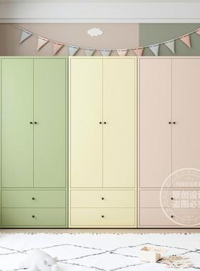新款彩色物铁艺衣柜家室LJZ用卧室简易组装童衣橱卧金属储柜收纳