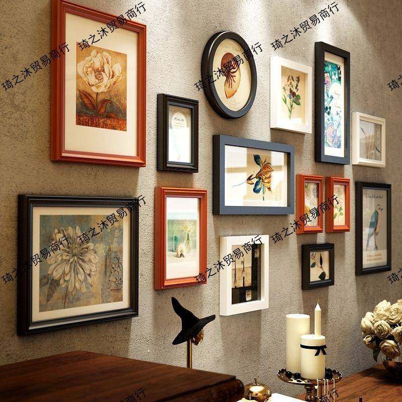 欧组式墙实木相框复古艺术照合片墙餐客厅卧室背景墙装挂10021618,家居饰品,DIY亲子装饰画,淘宝优惠券,粉丝福利购,淘宝优惠卷