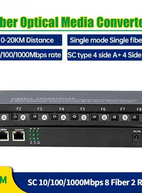 8纤光2电光纤收器8口光发2口QXE千兆电口监汇聚模单光电转单换器