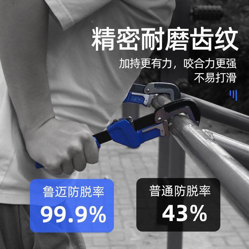 重型快子钳速管管扳手钳欧式重型沾塑水道管钳钢ZWO筋扳手管钳