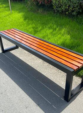 L*休公园椅户外长UXQ椅庭院家木用阳台椅室闲外休息换鞋凳健身椅