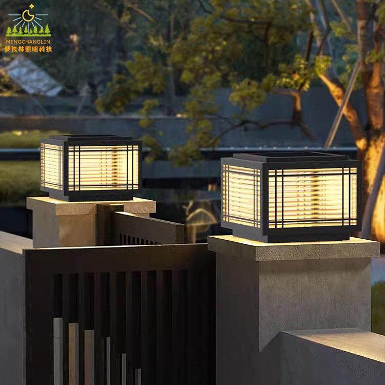 简约新款太阳能柱头灯室外围装WIB柱子灯花庭饰院园别墅墙大门门