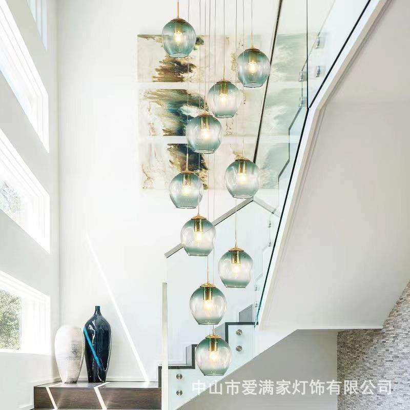 楼梯灯复式楼梯间长吊灯店别墅酒旋转代简约凹灯罩楼创意l吊oft小,家装灯饰光源,智能吊灯,淘宝优惠券,粉丝福利购,淘宝优惠卷