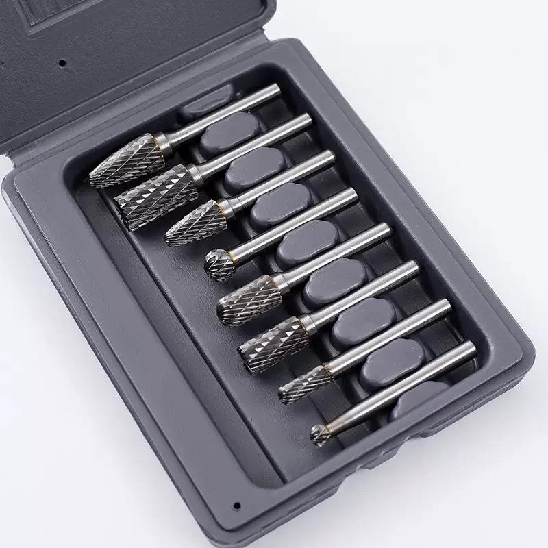 硬质合金旋8件套锉钻孔雕刻磨头抛光打磨工具8转件套理焊磨缝头钨