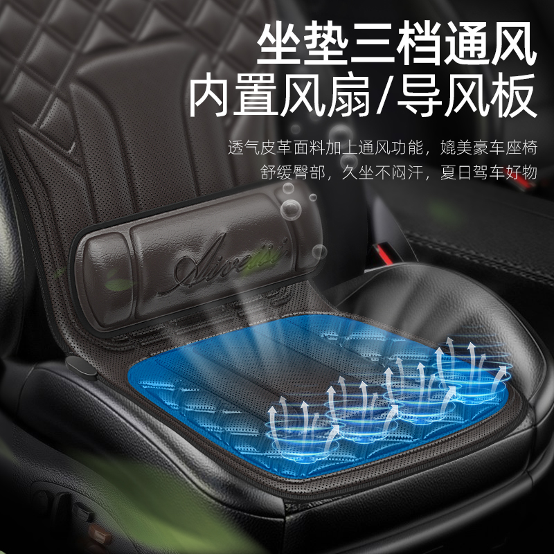 汽车坐垫春季2023新款座椅护腰靠车载12V24V四季通用主.驾驶按摩