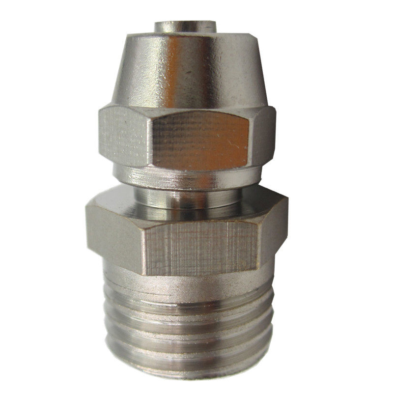 铜镀镍快拧接头PC8-02气动螺纹直通气管快速接头PC4/6/8/10/12/16