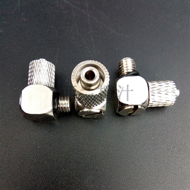 气动迷你微型气管快拧接头螺纹直通弯头PC6-M5 6-M6 4-M5
