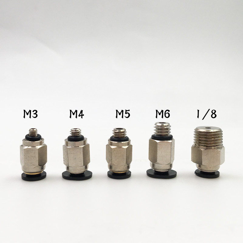 气动快速接头微型直头弯通气嘴迷你气管接头PC4-m4/PL6-m4/5-M5