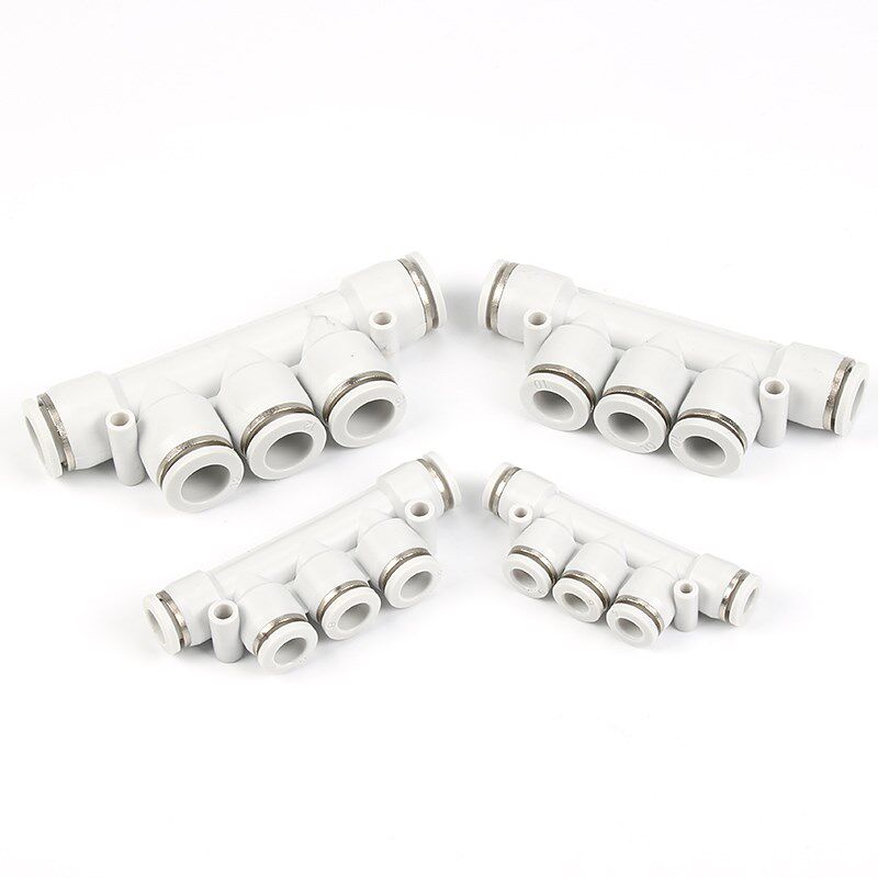 乐铭气动气管五通对接塑料接快速接头软管接头PK4/6/8mm/10/12