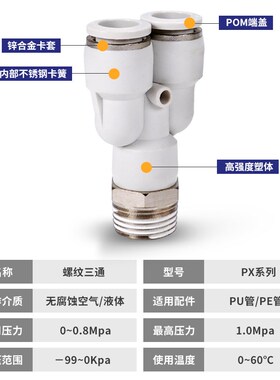 白色镀镍外丝插管接头PX APX BPX4/6/8/10/12/16-M5/01/02/03/04