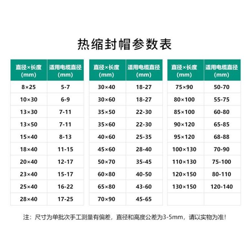 电缆热缩封帽带胶8mm-130mm黑色热缩帽 高压线缆绝缘保护密封头,搬运/仓储/物流设备,其他起重搬运设备,淘宝优惠券,粉丝福利购,淘宝优惠卷