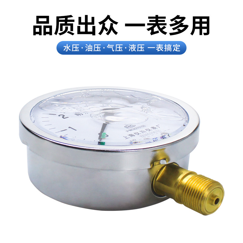 上海仪川仪表 耐震压力表YN60/YN100 充油表 气压油压水压0~60MPa