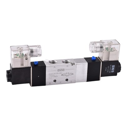 神驰SNS电磁阀4V230C08三位五通双头线圈中压中泄中封DC24VAC220V