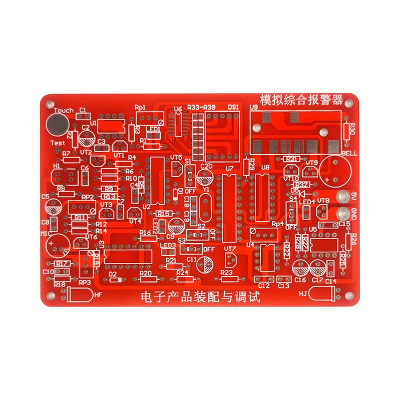 四路模拟综合报警电子电路装调与应用组装实训竞赛套件JS-56-68