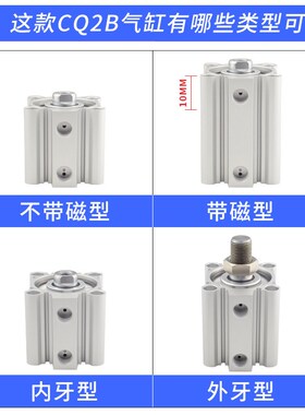 CQ2B小型气动薄型气缸12/16/20/25/30/40/50-10/15/25/35/75DMZ