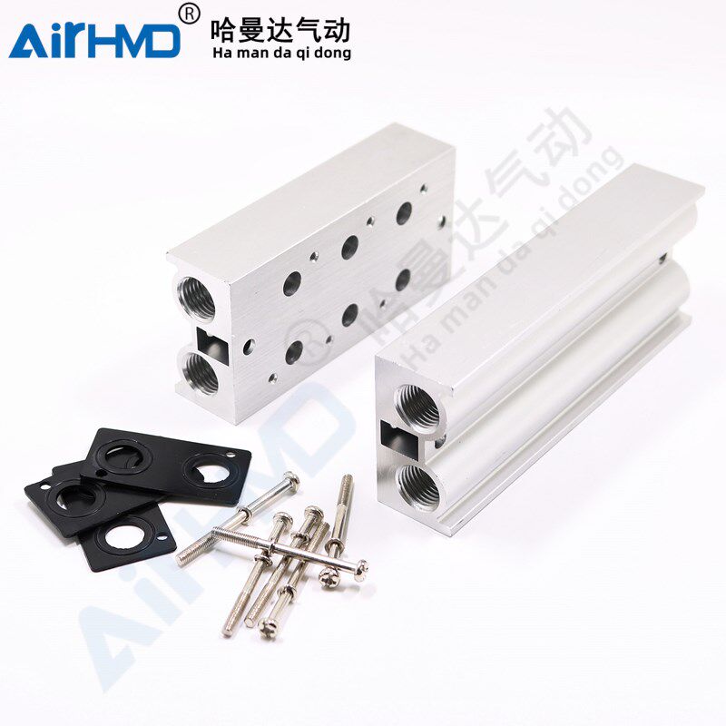 气动电磁阀底座3V110-06连接汇流板100M-2F3F4F5F6F7F8F9F10F位联