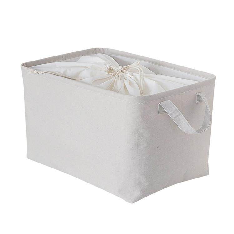 简约加厚帆布收纳箱可折叠纯色布艺束口收纳筐玩具杂物衣服整理箱,收纳整理,脏衣篮,淘宝优惠券,粉丝福利购,淘宝优惠卷