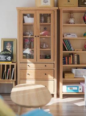 10分12分0b11娃屋配件书房客厅书柜置物架储物柜斗柜微缩模型