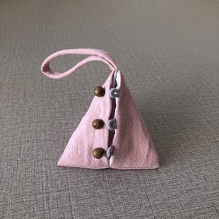 S588三角荷包空袋 纯棉纽扣自用简便款香包儿童书包挂件香囊