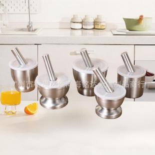 加厚双层304不锈钢捣碎器家用捣药罐蒜泥器石臼研磨器懒人