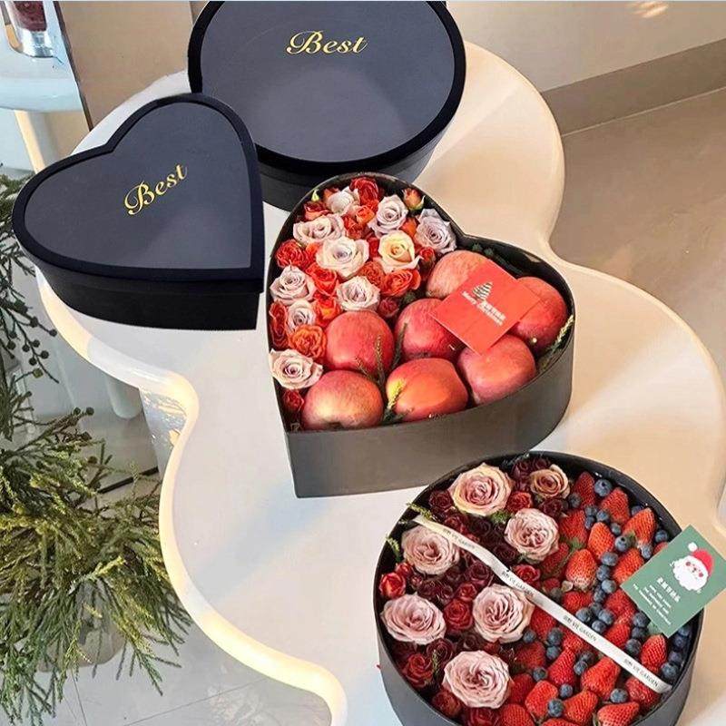 圆形开窗礼盒黑色心形方形插花大号圆礼盒玫瑰花束包装水果空花盒,鲜花速递/花卉仿真/绿植园艺,花艺包装盒,淘宝优惠券,粉丝福利购,淘宝优惠卷