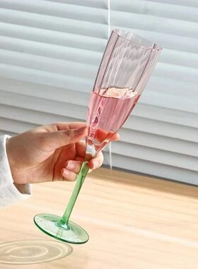 复古花瓣高脚水晶玻璃高脚红酒香槟杯SRT