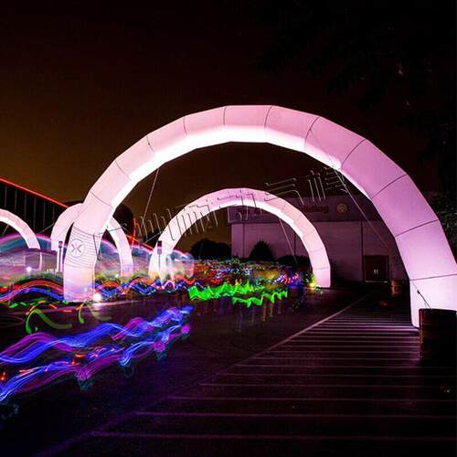 荧光彩跑充气拱门开业庆典拱门七彩变色彩虹门户外七彩变色气拱门