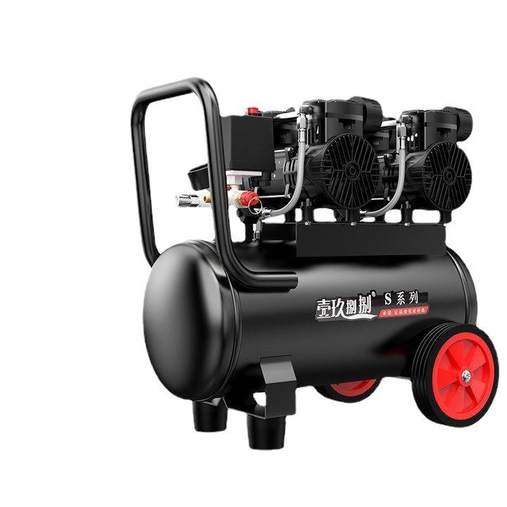 空压机打气泵小型220v大功率无油静音充气高压木工喷漆空气压缩机