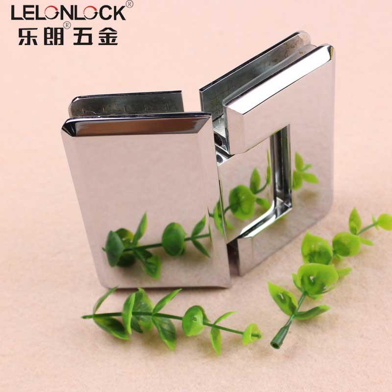 不锈钢304固定夹 135度玻璃门合页 淋浴房双开门弹性复位浴室夹