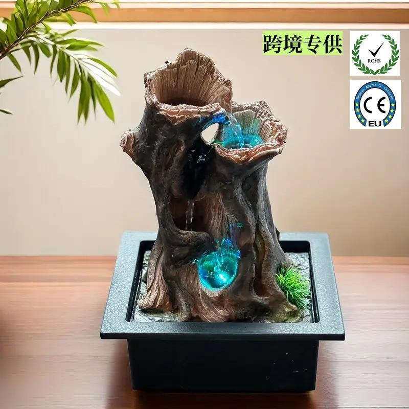 树脂仿生植物桌面中型喷泉流水摆件礼品工艺品家居流水摆件循环水