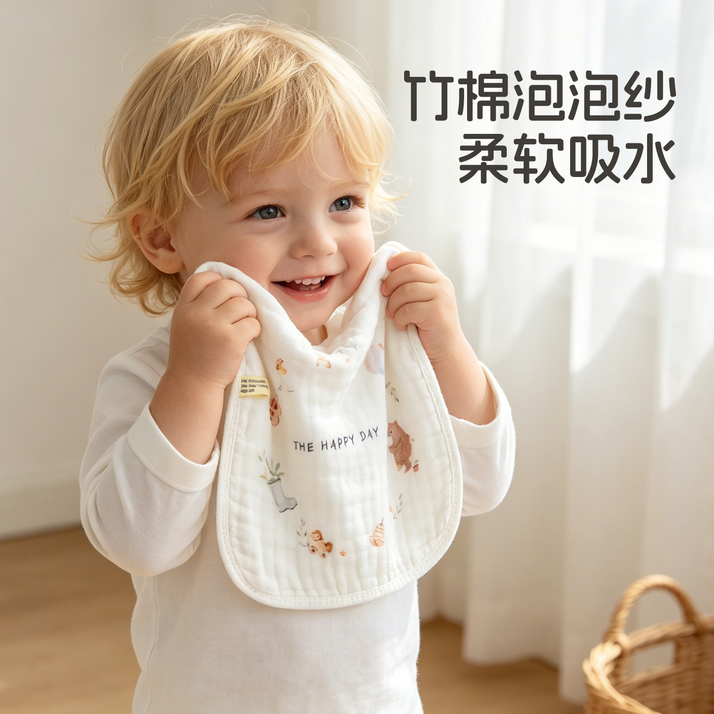 婴儿口水巾新生儿纯棉超软小方巾宝宝拍嗝巾小孩洗脸巾儿童软毛巾
