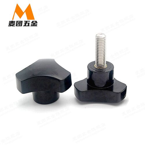 不锈钢三角把手圆弧型旋钮胶头手柄手拧螺丝M5-M12