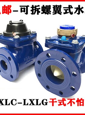 宁波埃宇柯干式可拆螺翼式法兰水表LXLC/G防冻冷热水表自来水数字