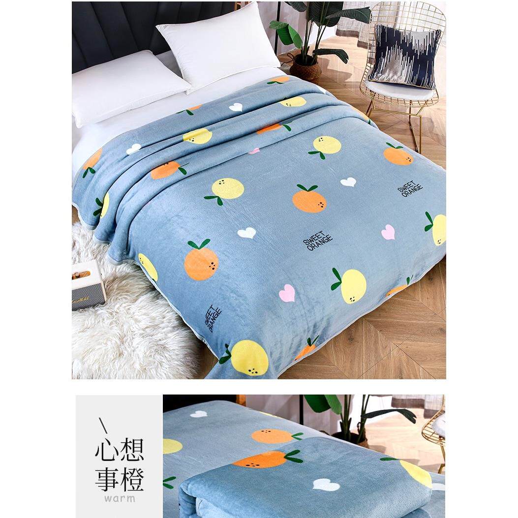 冬季法兰绒毛毯双面绒午睡空调盖毯单双人铺床加绒床单珊瑚绒毯子