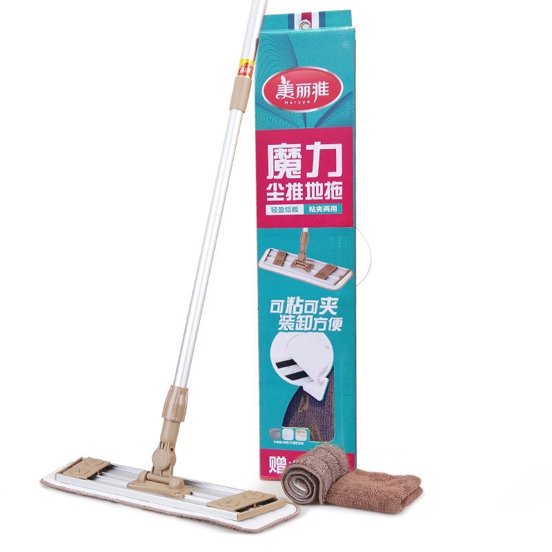 WM9A拖把平板拖布魔力尘w推家用粘布式夹布轻巧薄款墩布头魔术贴