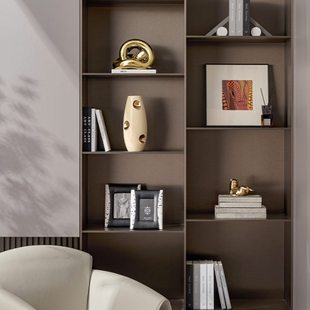 邸高酒店样板间书柜收纳搭配高端展厅整套软装案列展示开放格摆件