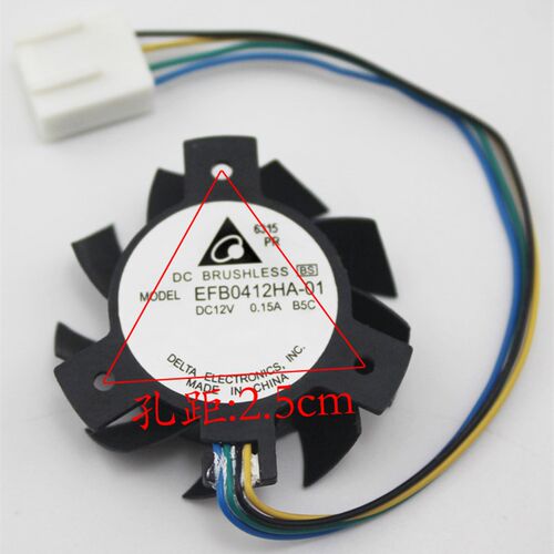 原装Delta/台达EFB0412HA-01 12V 0.15A显卡风扇孔距2.5直径3.5cm
