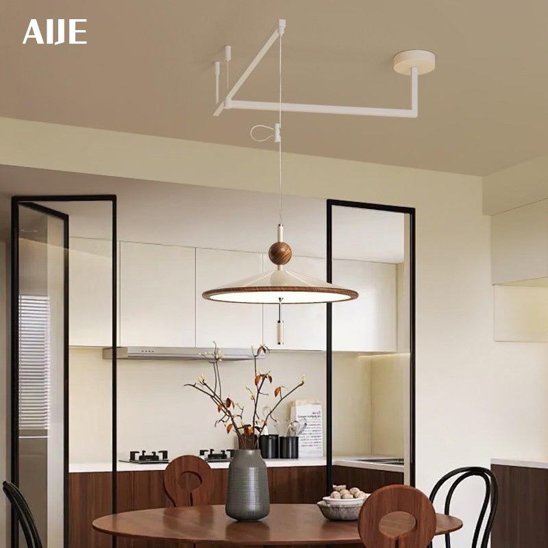 中古风可移位风铃餐厅灯侘寂禅意复古书房摇臂吊灯日式茶室饭厅灯